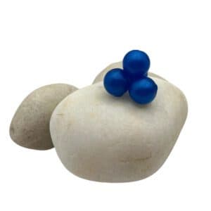 Blue Pearl Soft Beads on white rock