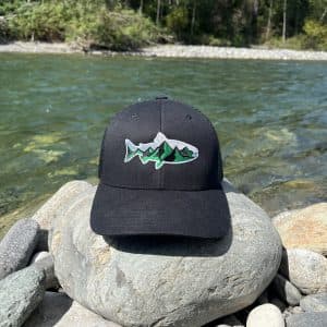 BeadnFloat Coho Mountains Trucker Hat on the Vedder River