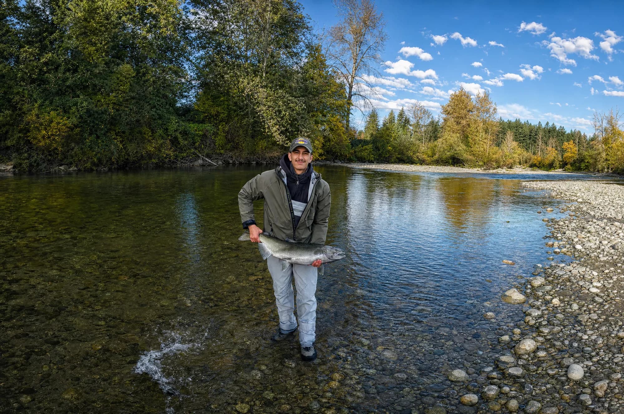 Chinook caught on a Cerise bead by Rami on the Vedder River, Chilliwack