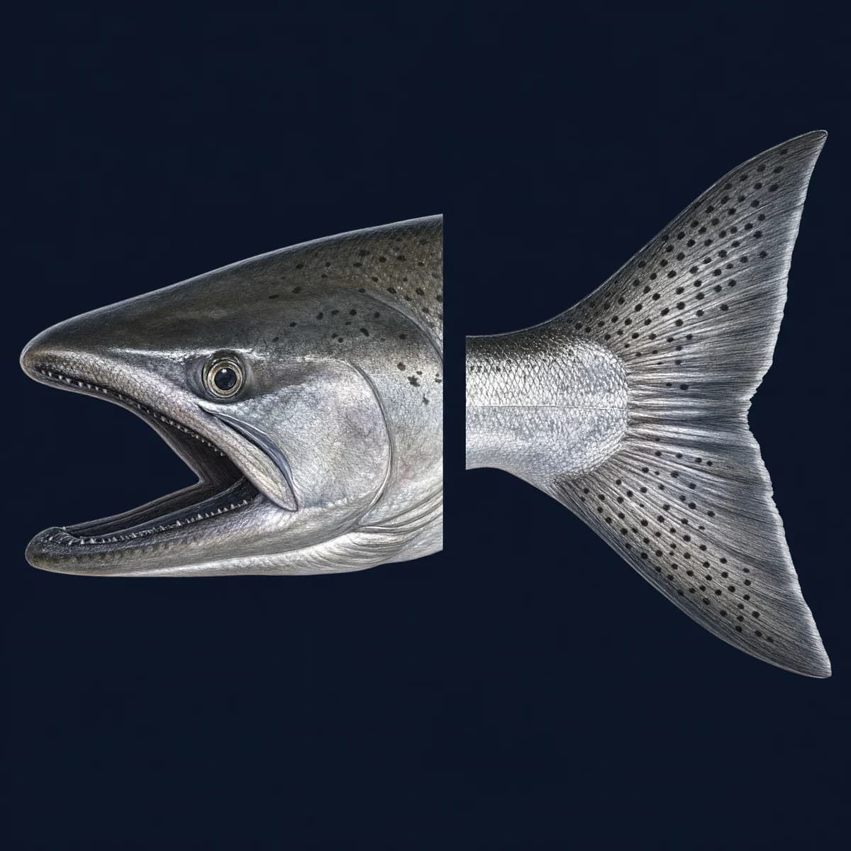 Chinook jaw and tail identification