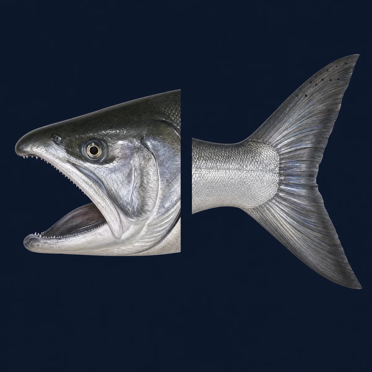 Coho jaw and tail identification