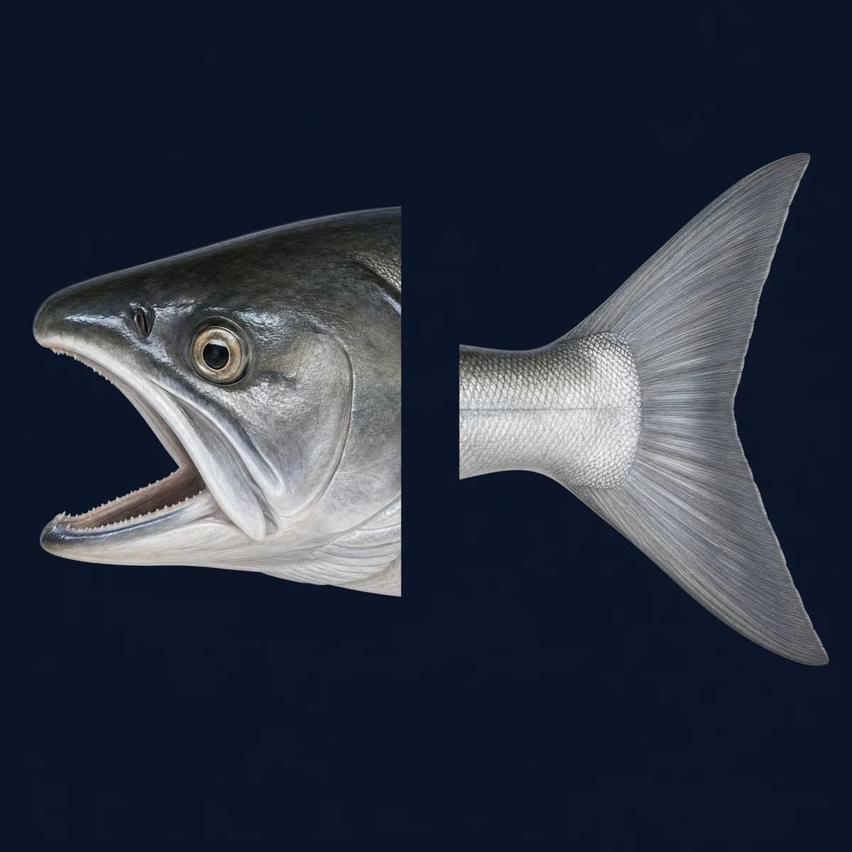 Sockeye jaw and tail identification