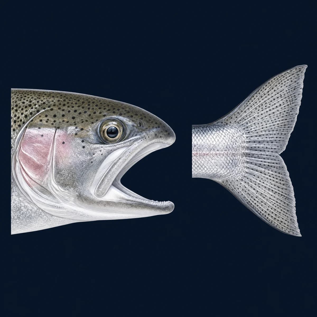 Steelhead jaw and tail identification