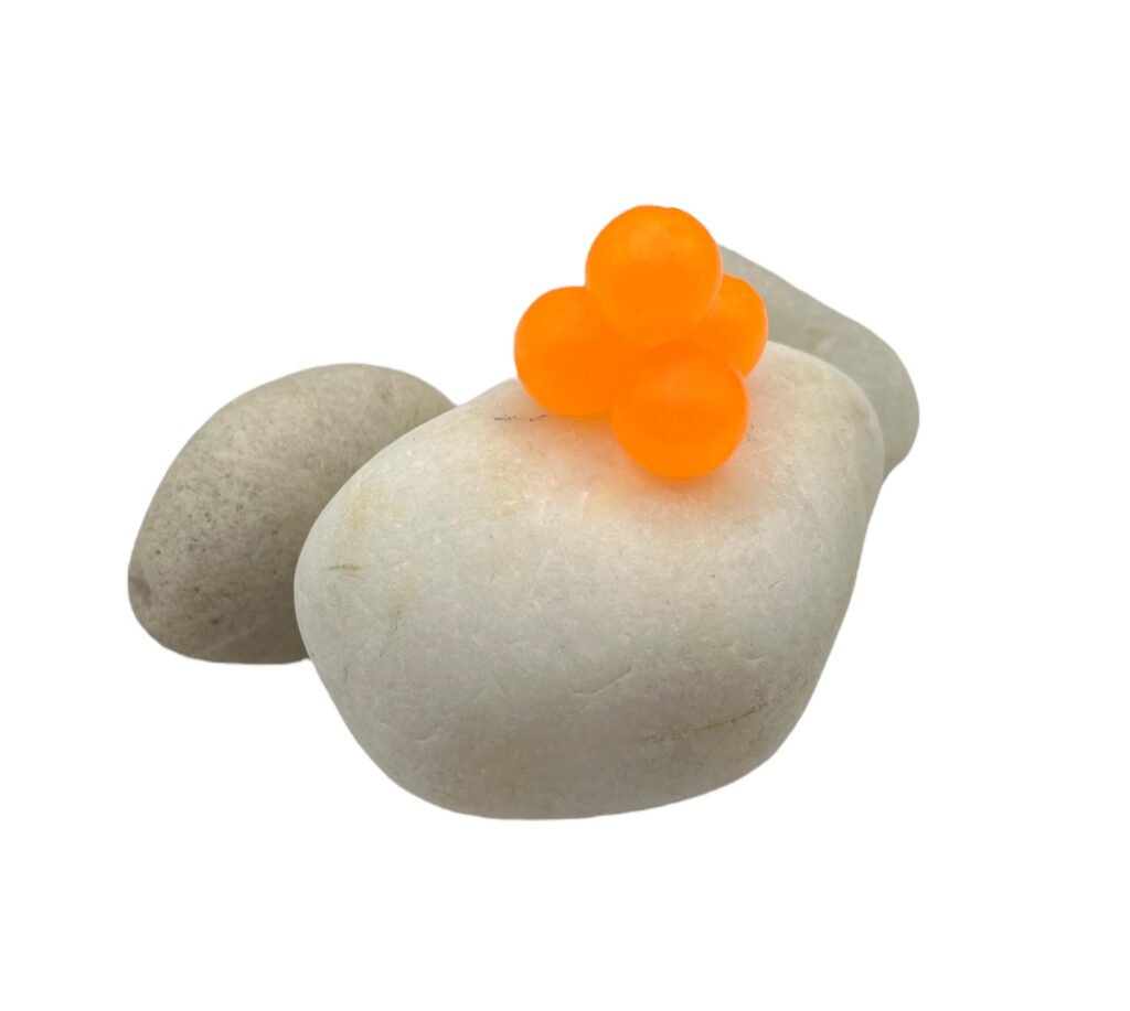 chinook fishing techniques flo orange soft beads on white rock