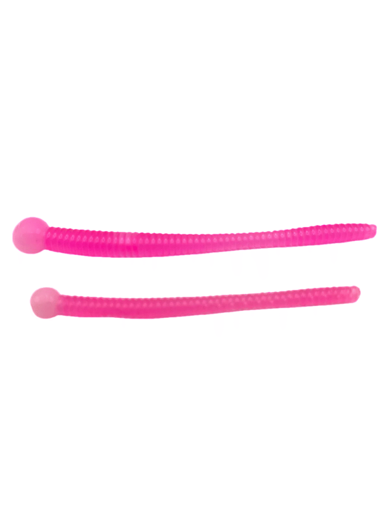 soft plastic worms Hot Pink Worms Size Comparison