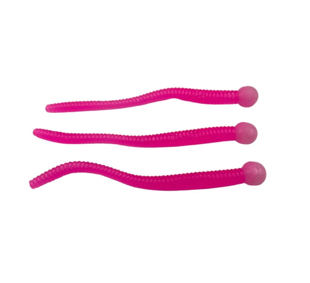 Hot Pink Soft Worms 3"