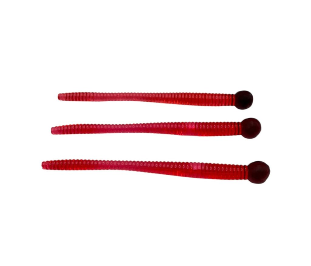 soft worm bait rigging techniques Maroon Red Soft Worms 3"